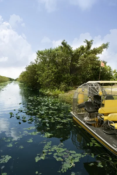 Airboat в Еверглейдс Флориди великий кипарис — стокове фото