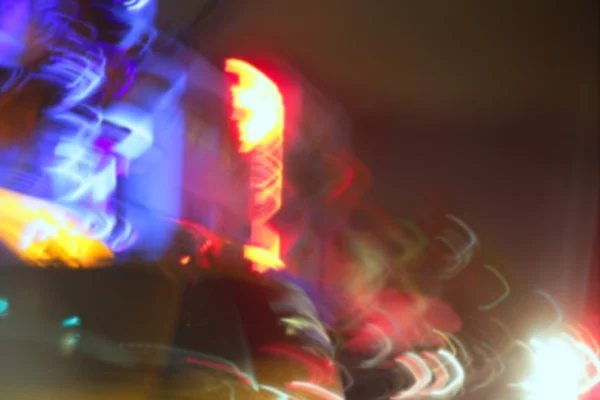 Розмита барвисті ліхтарі вночі в Майамі-Біч — стокове фото