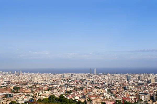 Barcelona skyline horizon from Tibidabo — Stock Photo, Image