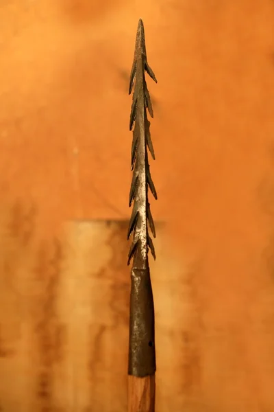 African lance weapon iron arrowhead — Stock Photo, Image
