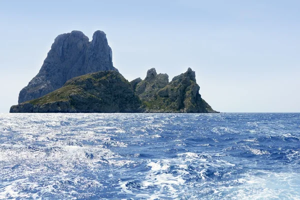 Ibiza mediterrane eiland blauw zeegezicht — Stockfoto