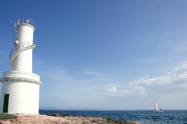 Balear Adaları formentera yılında deniz feneri — Stok fotoğraf