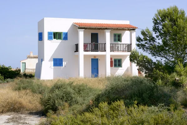 Formentera w pobliżu ibiza wyspa białe domy — Zdjęcie stockowe
