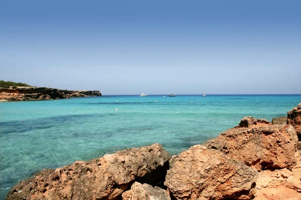 Formentera Balear adaya cala saona beach — Stok fotoğraf