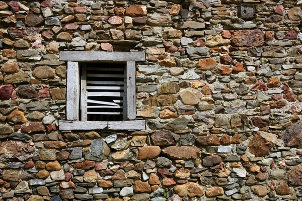 Muri in muratura casa in pietra in Navarra Pirenei — Foto Stock