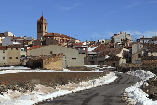 Snow village Teruel Province Spain San Agustin — Stock Photo, Image