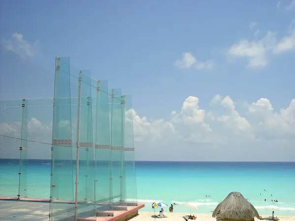 Paddle sport campo di vetro fron Caraibi mare — Foto Stock