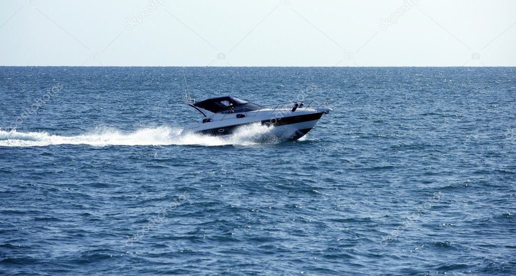 Yacht, boat cruising mediterranean sea