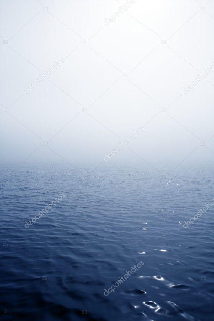 Blue fog sea in a foggy day
