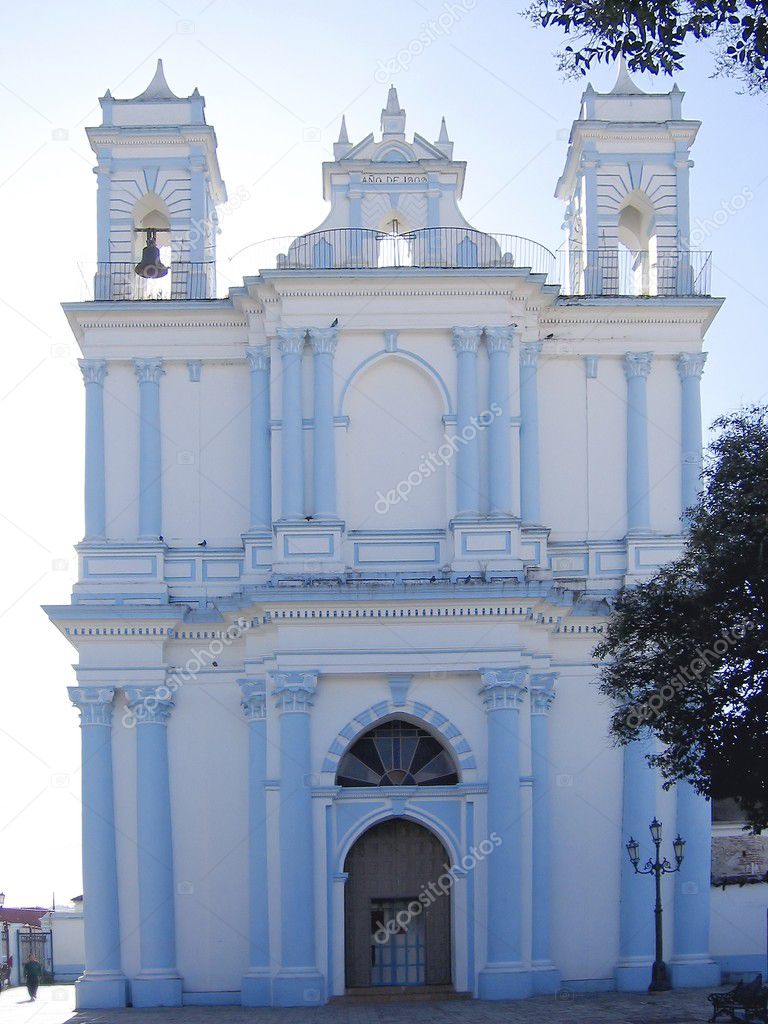 Blue church San Cristobal de las Casas Chiapas