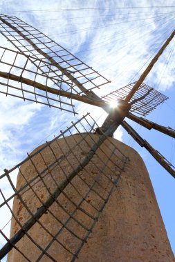 Salt windmill traditional Formentera Ibiza Balearic clipart