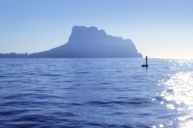 Ifach Penon mountain from Calpe blue fog backlight clipart