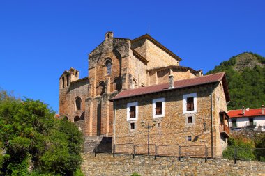 Siresa romanesque monastery in Huesca Aragon clipart