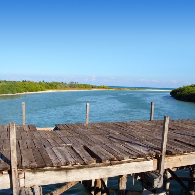 yaşlı tropikal ahşap köprü sian kaan tulum