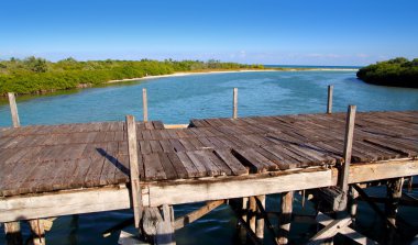 yaşlı tropikal ahşap köprü sian kaan tulum