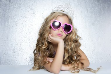 Fashion victim little princess girl portrait clipart