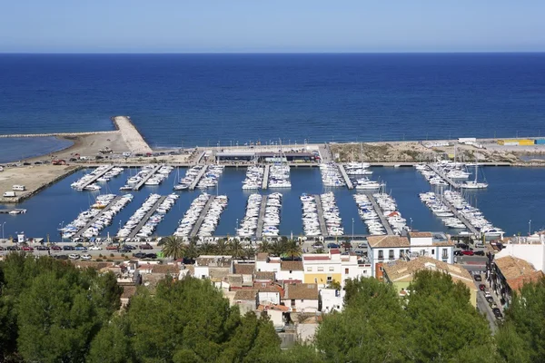 Denia Alicante Spain high view marina — Stock Photo, Image