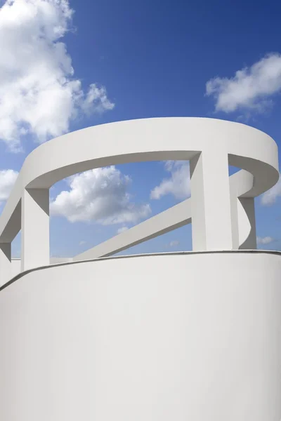 White round portico columns blue sky — Stock Photo, Image