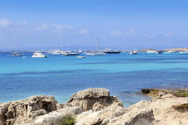 Illetes view from Savina port Formentera — Stock Photo, Image