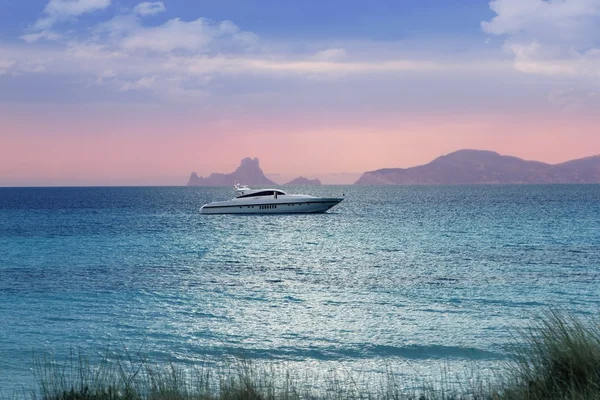 Prata turquesa Illetes Formentera pôr do sol do mar — Fotografia de Stock