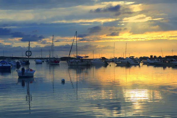 Estany des peix lago pôr do sol Formentera — Fotografia de Stock