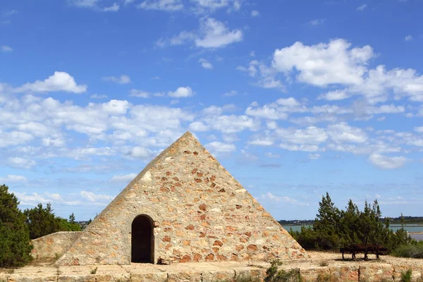 stock image Triangle stone masonry Ses Salines formentera