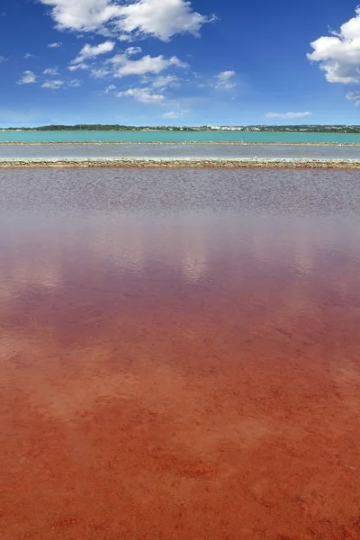 Ses Salines Formentera colorful saltworks horizon — Stock Photo, Image