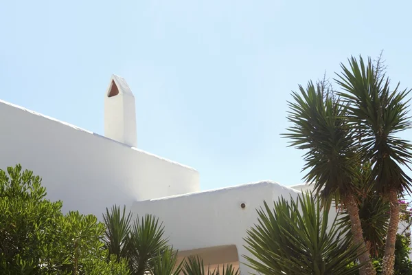 White mediterranean house detail Formentera — Stock Photo, Image