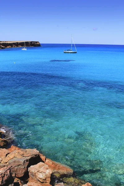 Formentera Cala Saona средиземноморские лучшие пляжи — стоковое фото