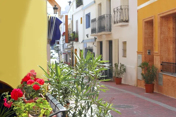 stock image Moraira Teulada mediterranean village streets