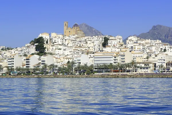 Altea Província de Alicante Espanha vista do mar azul — Fotografia de Stock