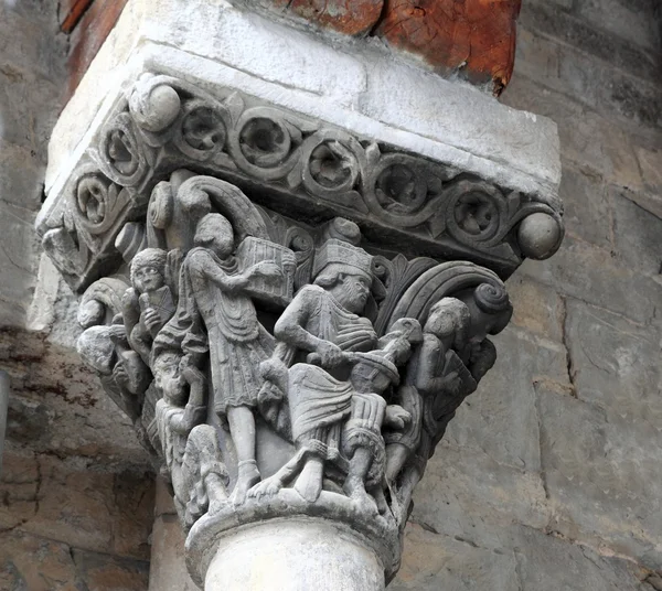 Jaca cathedral chapiter romanesque king David — Stock Photo, Image