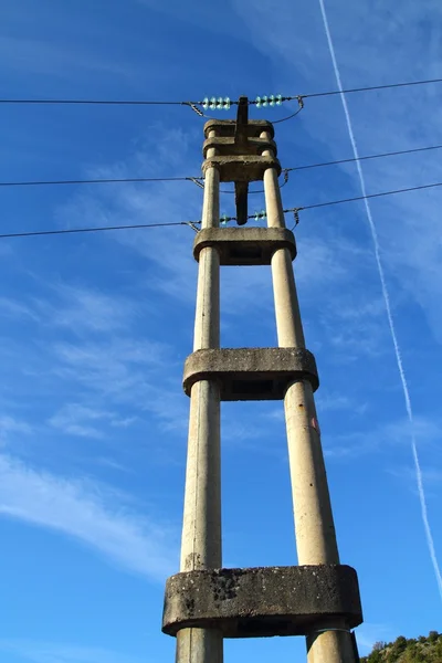 Concrete electric tower pole retro vintage industry — Stock Photo, Image