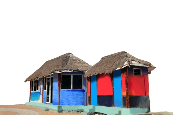 Cabaña palapa colorida cabaña tropical aislada — Foto de Stock