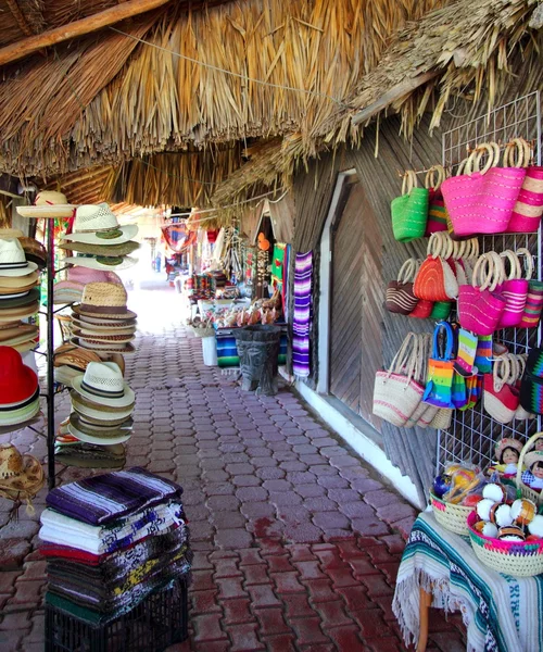 Kézműves piac, a mexikói puerto morelos — Stock Fotó