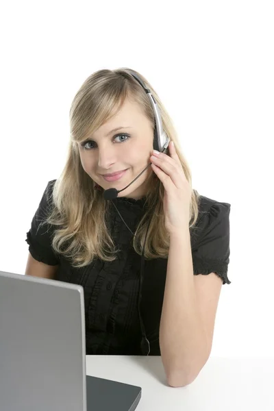 Help desk service with beautiful businesswoman — Stock Photo, Image