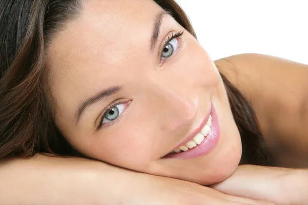 Beautiful clean cosmetics woman close up portrait — Stock Photo, Image