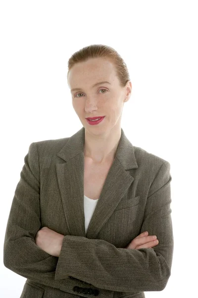 Beautiful redhead business woman portrait — Stock Photo, Image