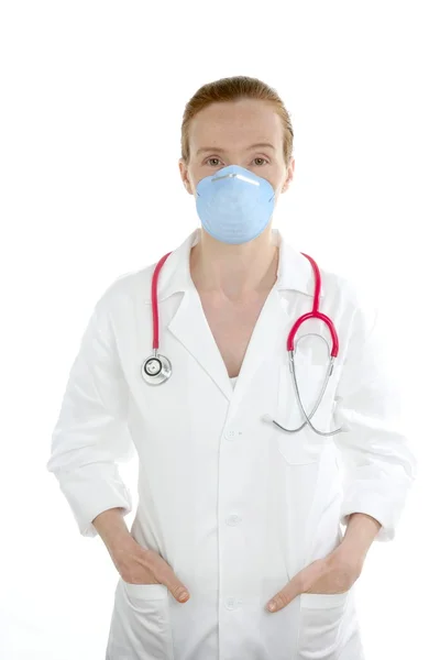 Doctor aislado en blanco, hermosa enfermera mujer —  Fotos de Stock