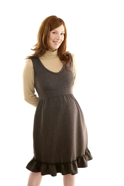 Mooie zwangere redhead vrouw mode — Stockfoto