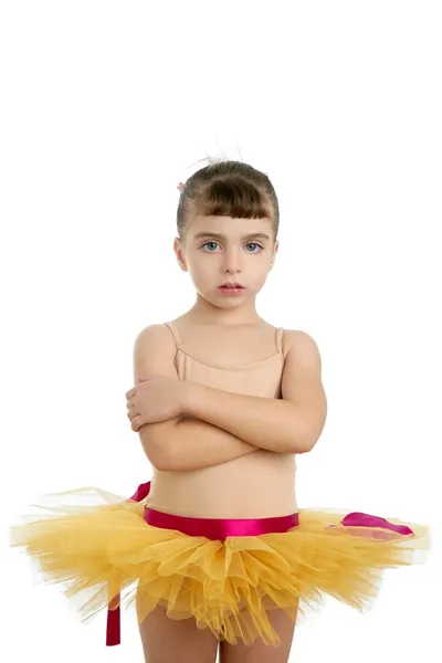 Ballerina little girl portrait posing at studio — Stock Photo, Image