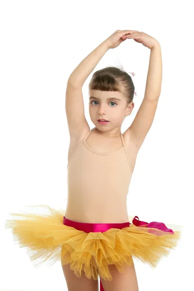 Ballerina little girl portrait posing at studio — Stock Photo, Image