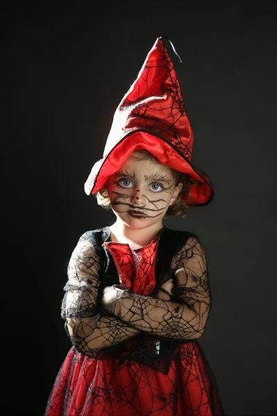 幼児の女の子、ハロウィーンの衣装 ストック写真