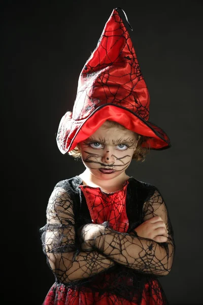 Niña, disfraz de Halloween Imagen de archivo