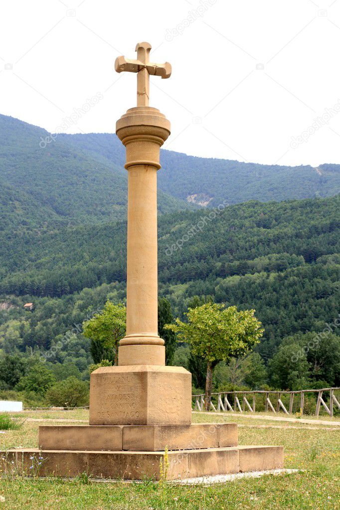 Way of saing James cross in column Villanua Huesca