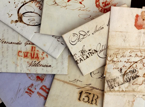 Anonimowy odręcznych prawdziwych starych listów z Hiszpanii — Zdjęcie stockowe