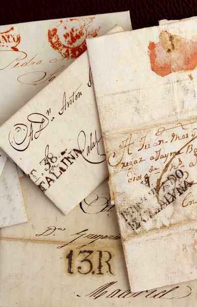 Ανώνυμος χειρόγραφη πραγματικά παλιά γράμματα από την Ισπανία — Φωτογραφία Αρχείου