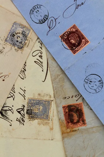 Написанные от руки настоящие старые письма из Испании — стоковое фото