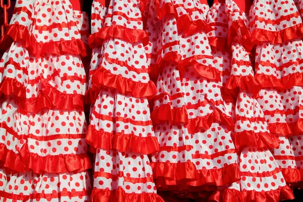 Gipsy dress red spots pattern texture andalusian — Stock Photo, Image