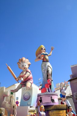 Fallas valencia kağıt mache popüler fest rakamlar